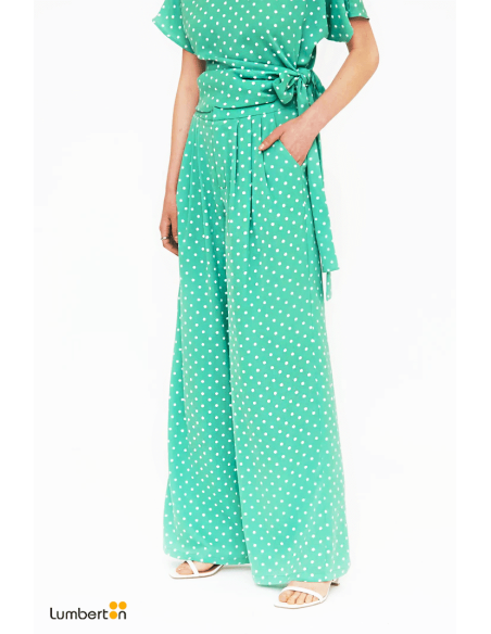 Pantalón Ancho Verde Topos11360 Compañía Fantástica