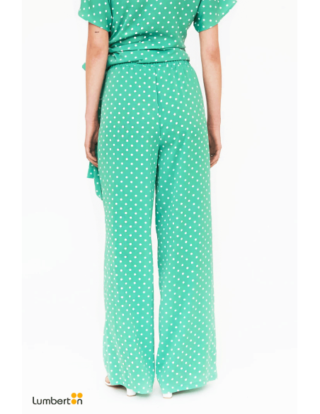 Pantalón Ancho Verde Topos11360 Compañía Fantástica