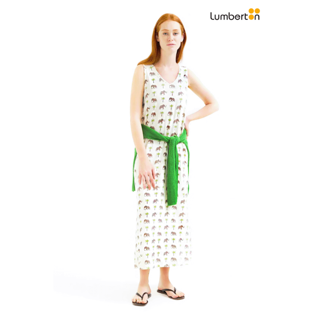 Vestido Largo Cortes Lados Crudo...