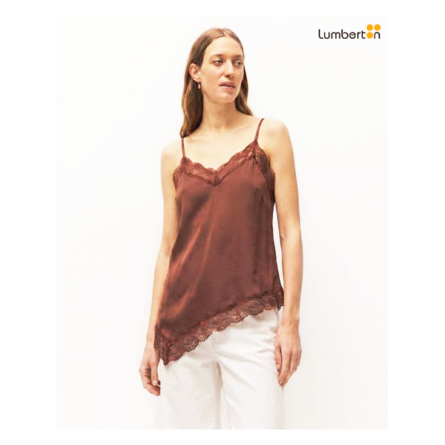 Top Asimétrico Lace MarrónTO473R...