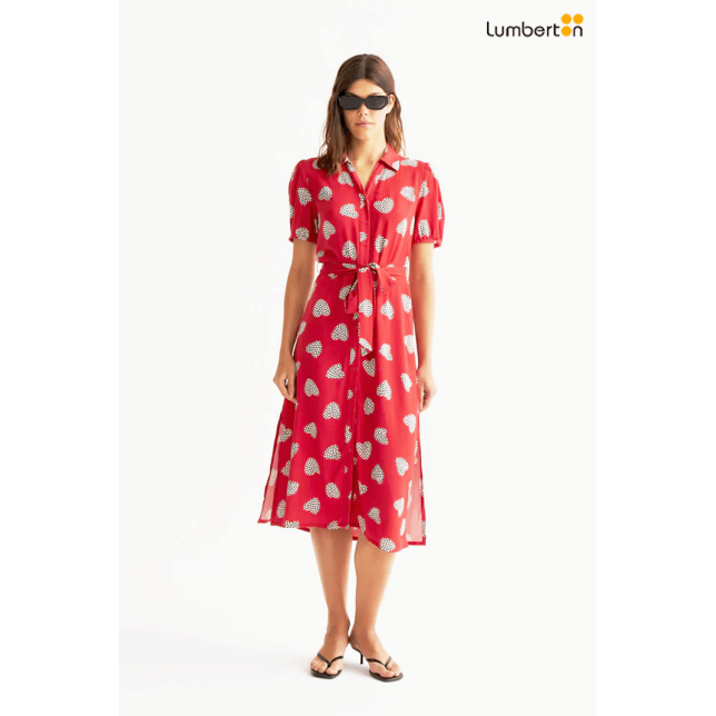Vestido Midi Estampado Rojo41014...