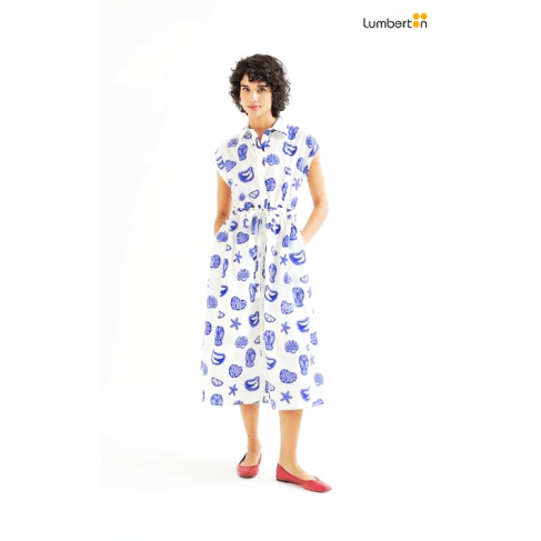 Vestido Blanco Estampado...