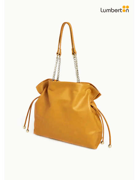 Bolso Grande Camel Piel Asas CadenaGWENCA Pepe Jeans