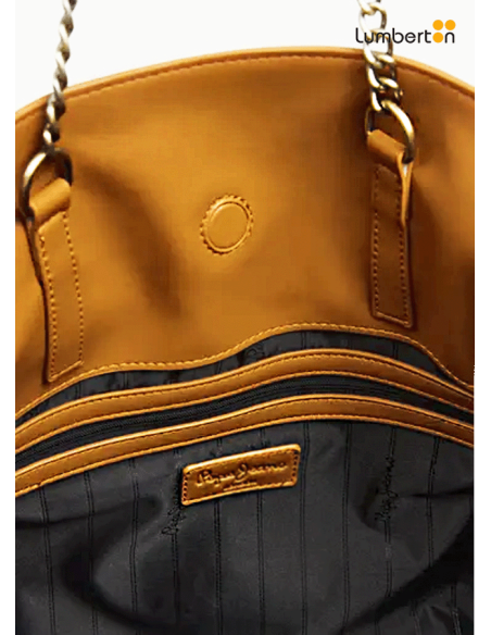Bolso Grande Camel Piel Asas CadenaGWENCA Pepe Jeans