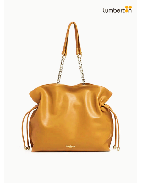 Bolso Grande Camel Piel Asas CadenaGWENCA Pepe Jeans