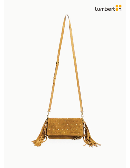 Bolso Pequeño Brillantes Serraje Camel FlecosWDANTA Pepe Jeans