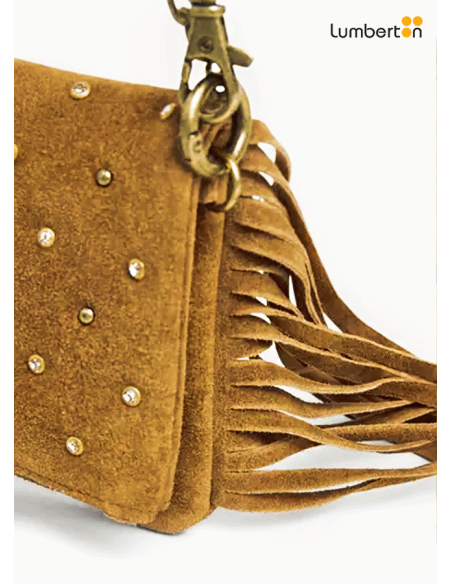 Bolso Pequeño Brillantes Serraje Camel FlecosWDANTA Pepe Jeans