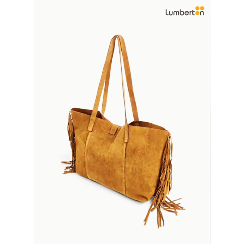 Bolso Serraje Camel Flecos... 2