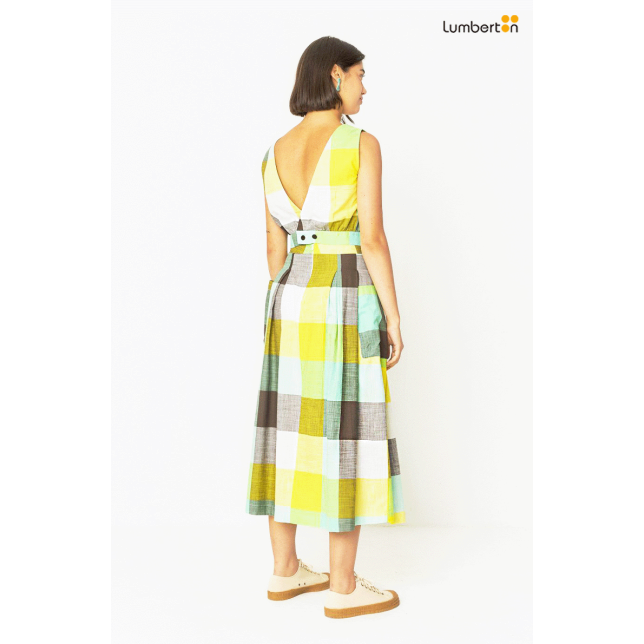 Falda larga de Cuadros Multicolor00649
