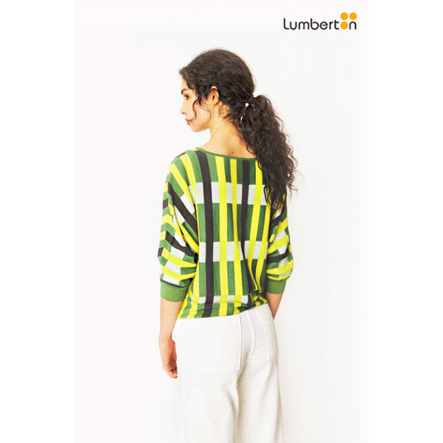 Jersey De Punto Rayas Verdes Y Negras