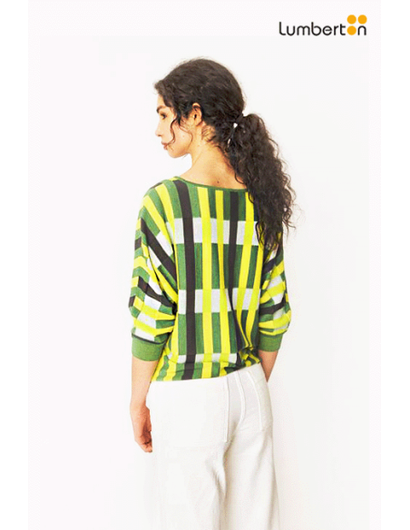 Jersey De Punto Rayas Verdes Y Negras