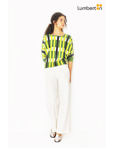 Jersey De Punto Rayas Verdes Y Negras