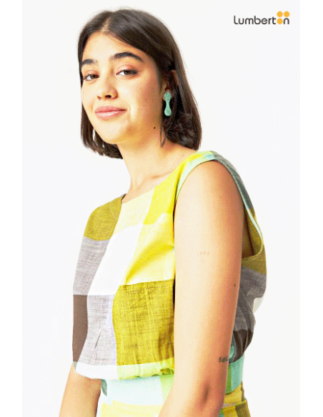Top de quadros multicolorSSH00590 SKFK