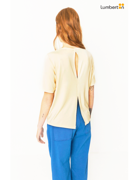 Camiseta Básica Beige Obertura Espalda01052 SKFK
