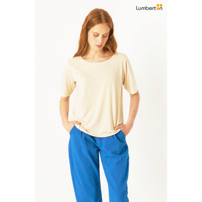 Camiseta Básica Beige Obertura...
