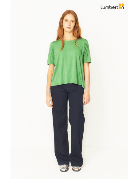 Camiseta Básica Verde Obertura Espalda M/C01052V SKFK