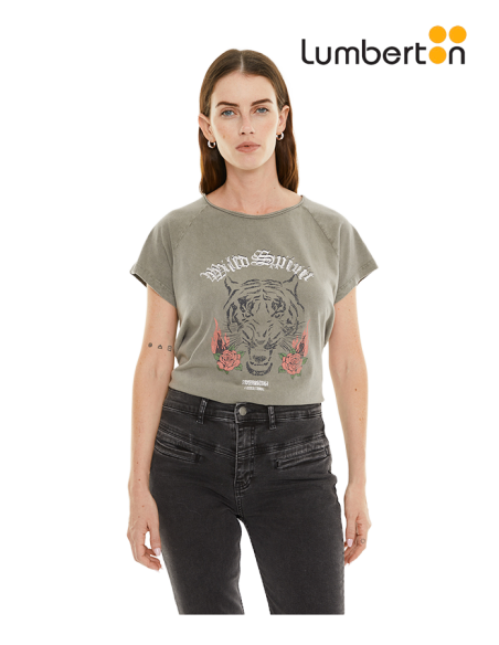 Camiseta estampada Tiger verdeCTO99