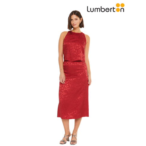 Falda jacquard roja