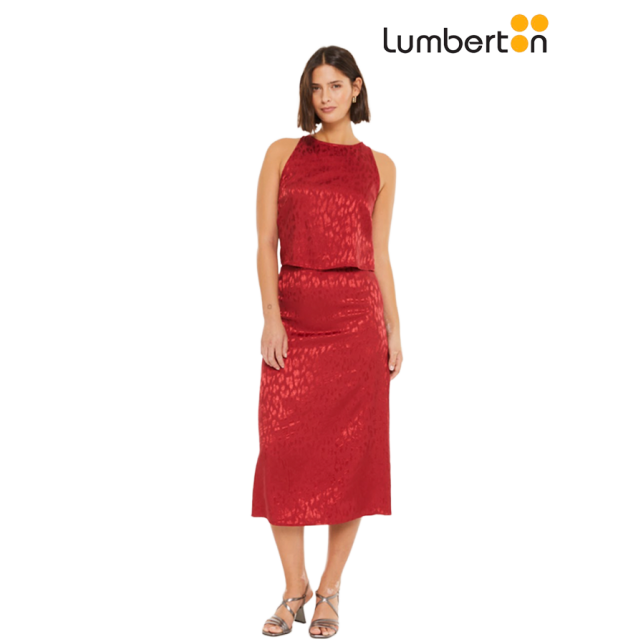 Falda jacquard roja
