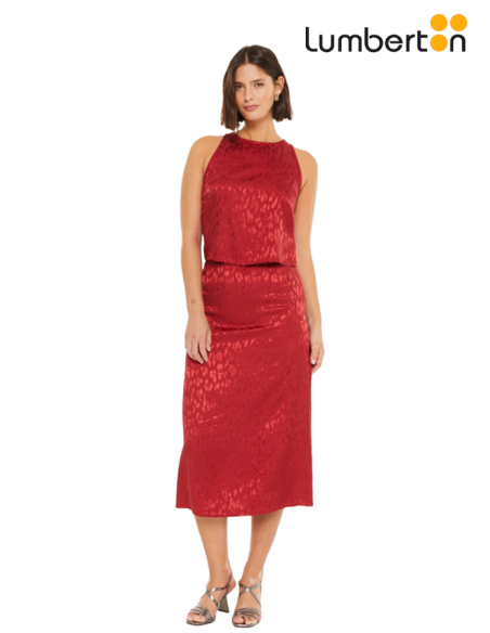 Falda jacquard roja