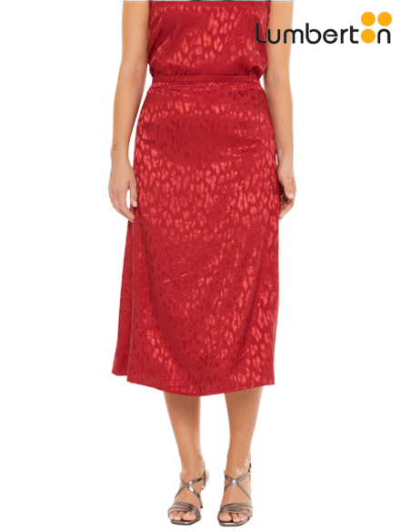 Falda jacquard roja