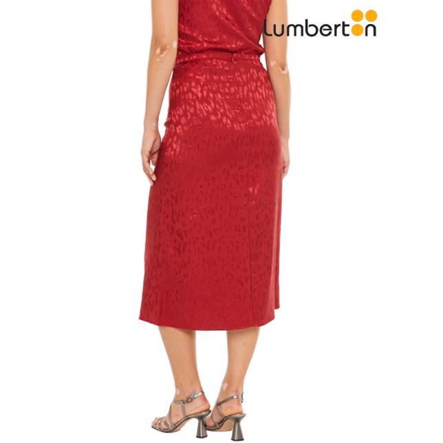 Falda jacquard roja