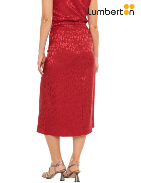 Falda jacquard roja