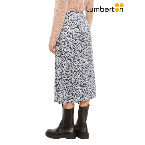 Falda Midi Animal Print Azul 2