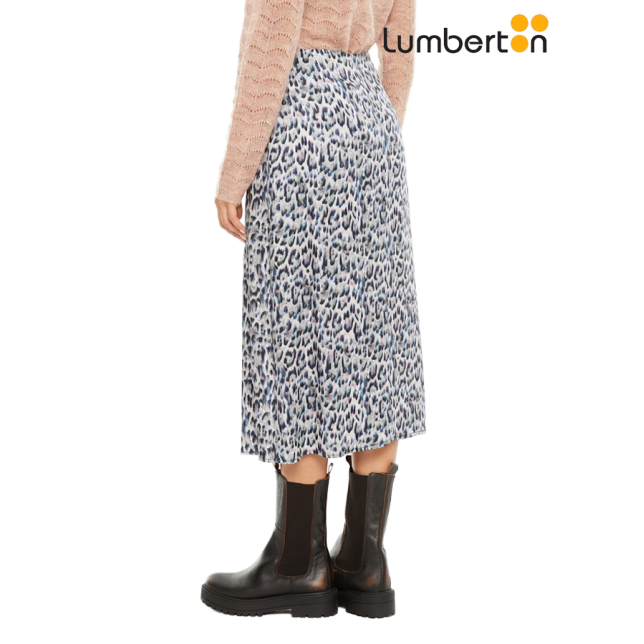 Falda Midi Animal Print Azul