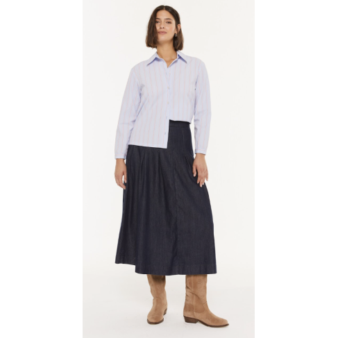 Falda Fluida Efecto Denim...