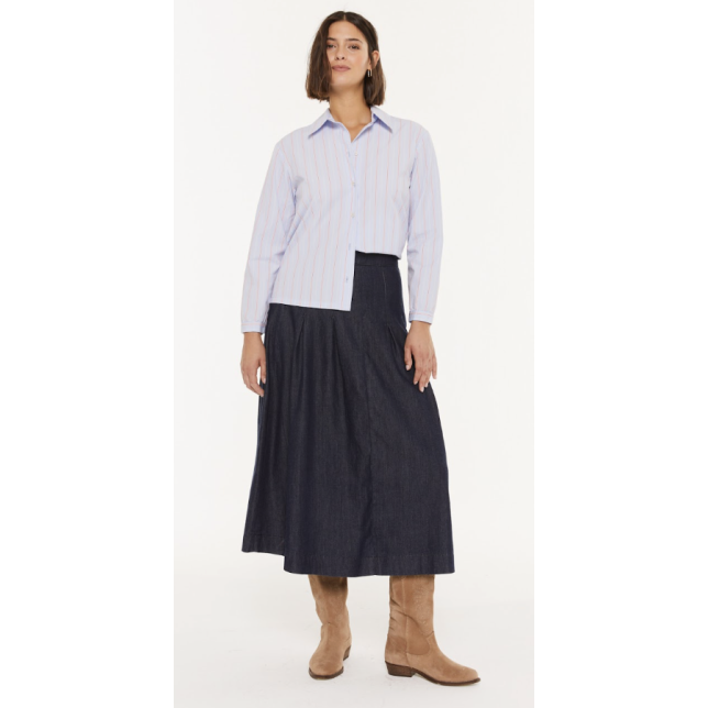 Falda Fluida Efecto Denim AzulFA954