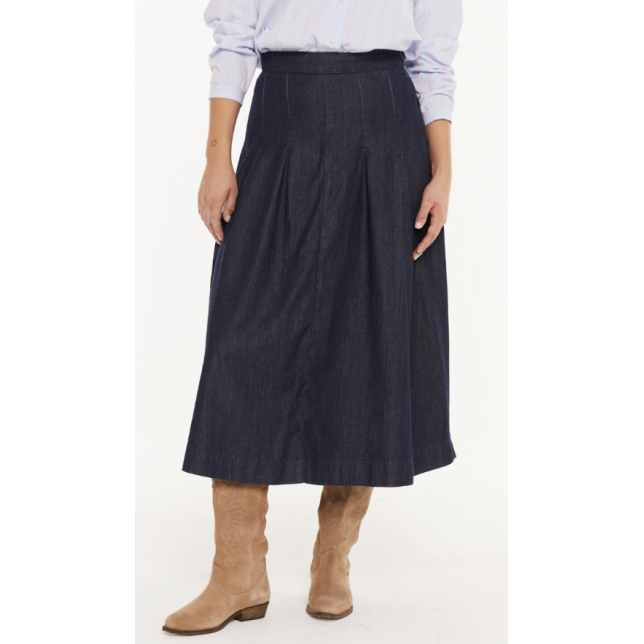 Falda Fluida Efecto Denim AzulFA954