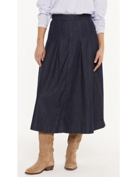 Falda Fluida Efecto Denim AzulFA954