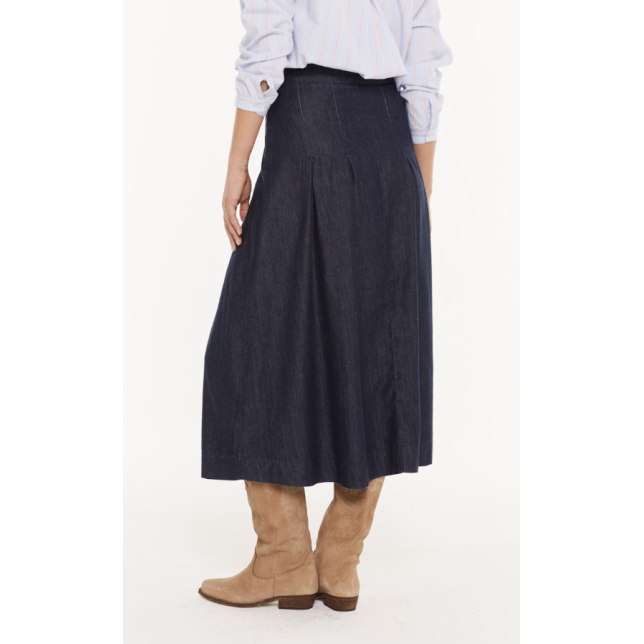 Falda Fluida Efecto Denim AzulFA954