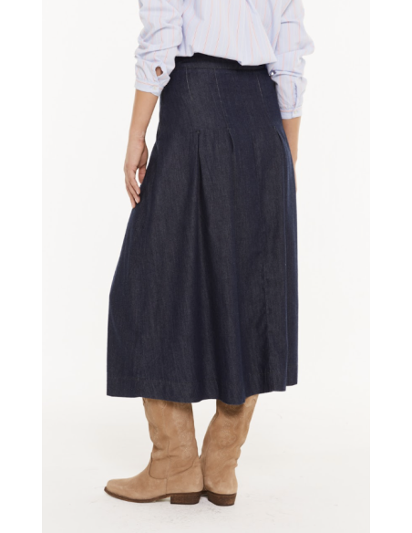 Falda Fluida Efecto Denim AzulFA954