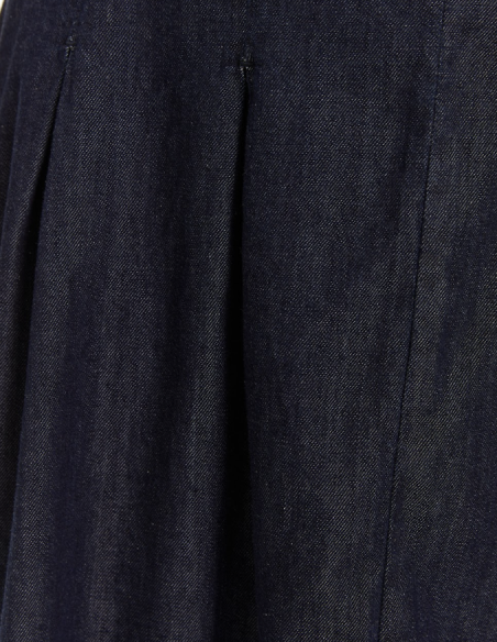 Falda Fluida Efecto Denim AzulFA954