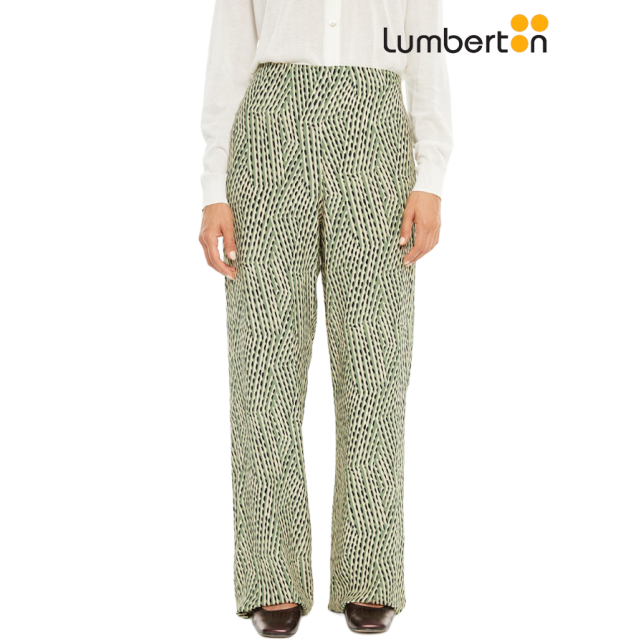 Pantalón Fluido Estampado Verde