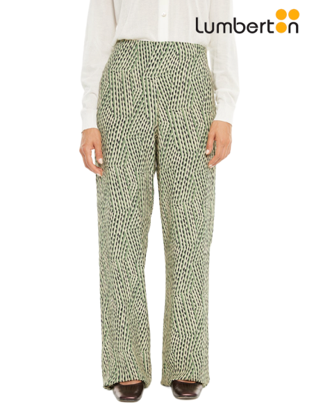 Pantalón Fluido Estampado Verde