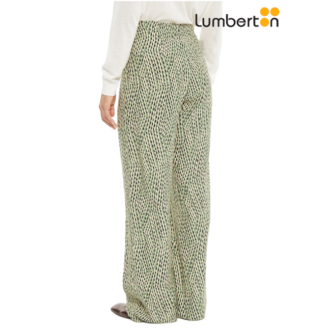 Pantalón Fluido Estampado Verde