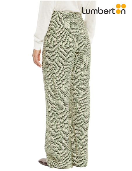 Pantalón Fluido Estampado Verde