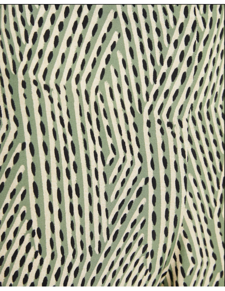 Pantalón Fluido Estampado Verde