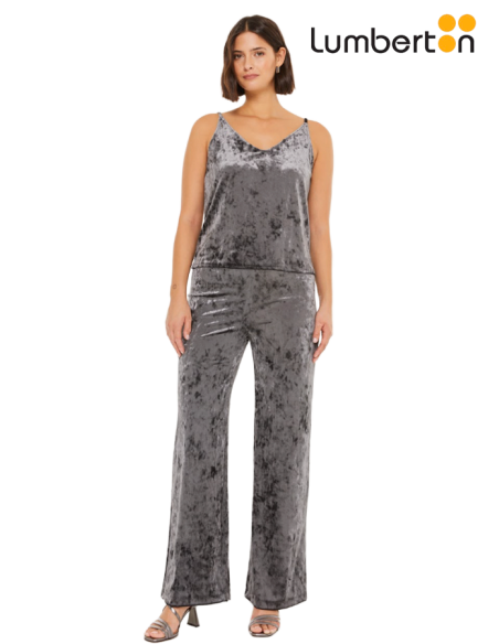 Top Tirantes Terciopelo GrisTON22