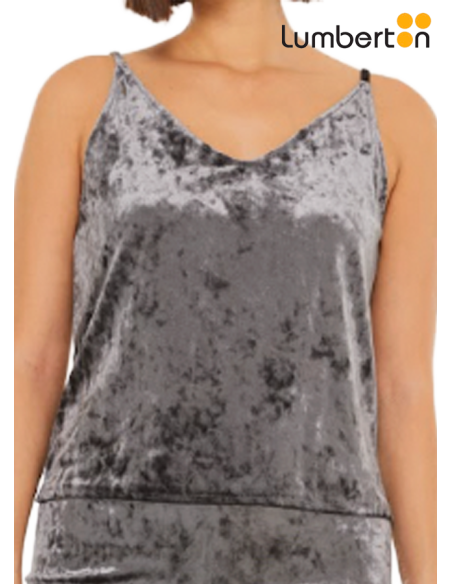 Top Tirantes Terciopelo GrisTON22