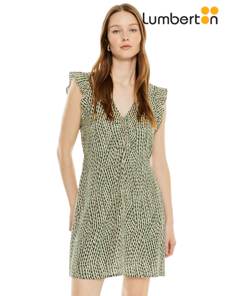 Vestido Corto Estampado Verdeve703