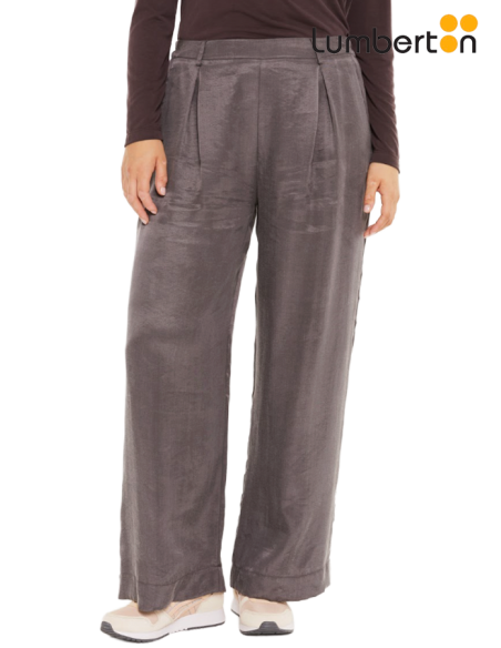 Pantalón Fluido Goma Cintura Gris OscuroPA962