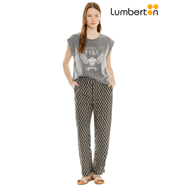 Pantalón Estampado NegroPA703