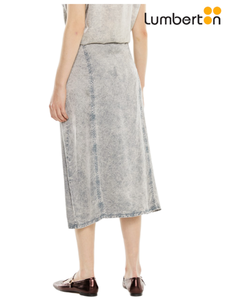 Falda Costuras Desgastadas Gris ClaroFA803