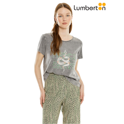 Camiseta M/C Serpiente Gris...