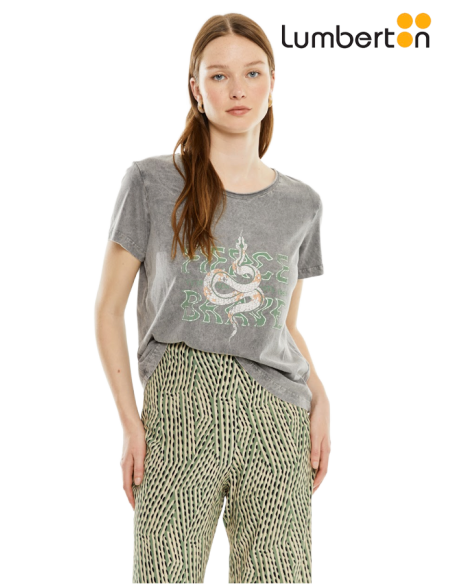 Camiseta M/C Serpiente Gris OscuroCT798