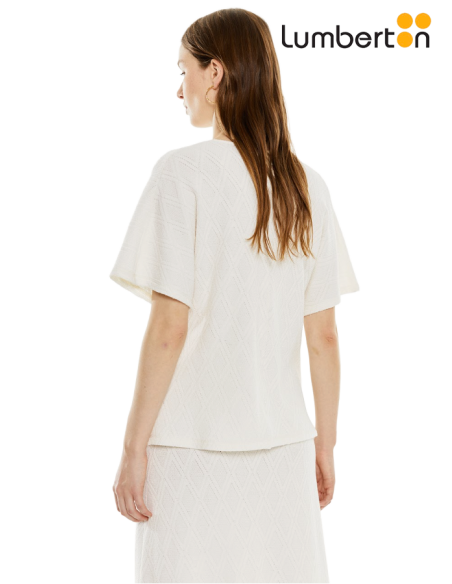 Camiseta Pico Manga Ancha BlancaCT706